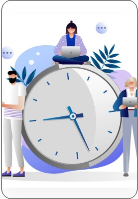 Colorfull Clock With Cartoon People