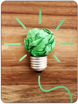 Ligthbulb Made With Green Paper