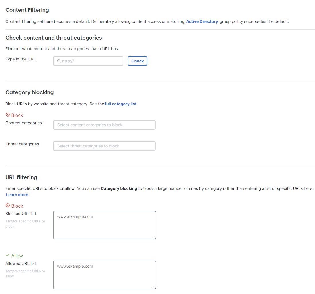 10 Meraki MX Configuration Mistakes Content Filtering Content Menu