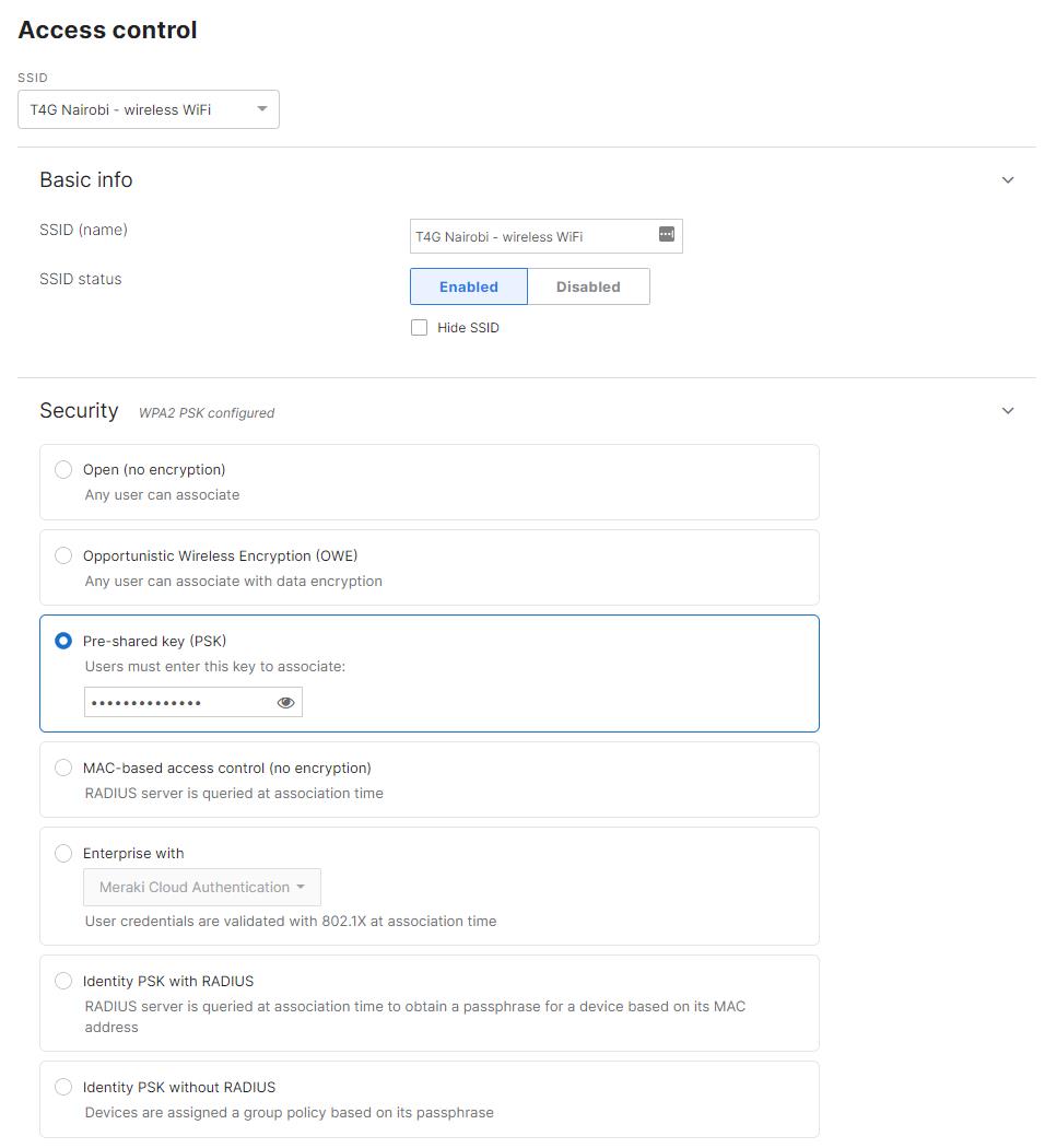 Meraki MR Access Point Access Control MissConfiguration