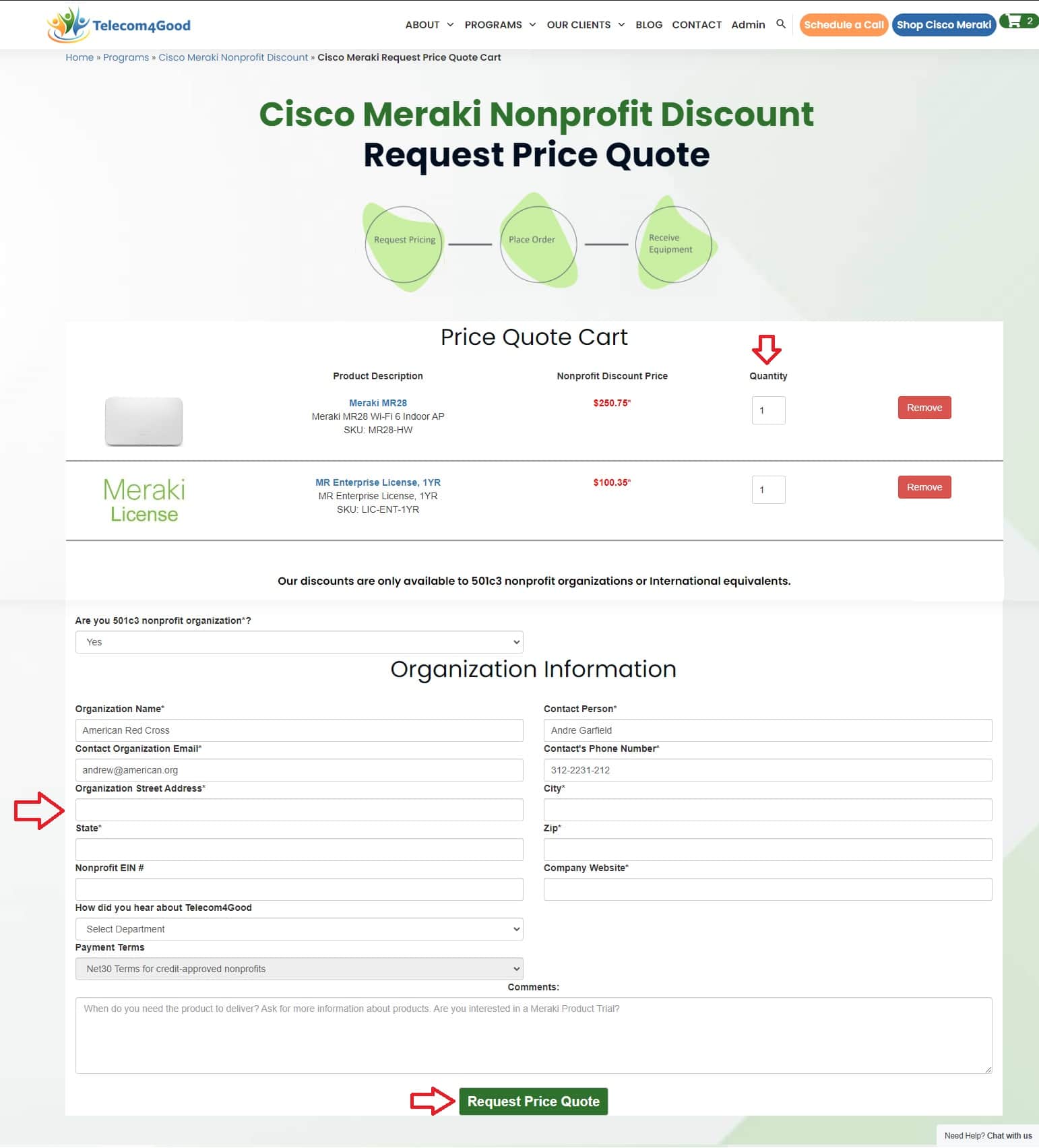 Cisco Meraki Devices Step4 Fill The Information